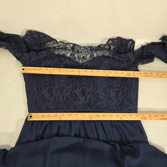 HAYLEY PAIGE Victorian ROMANTIC-GOTHIC Whimsigoth NAVY Formal Dress Size 14 NEW! - Picture 16 of 17
